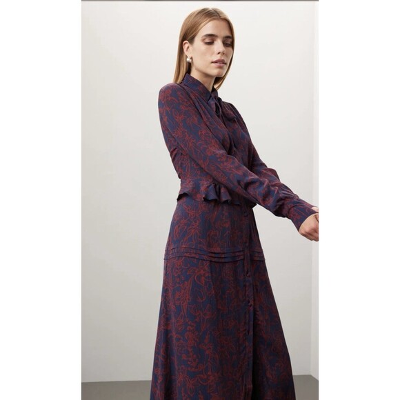 Jason Wu Floral Midi Shirt Dress Size 4 - Picture 2 of 12